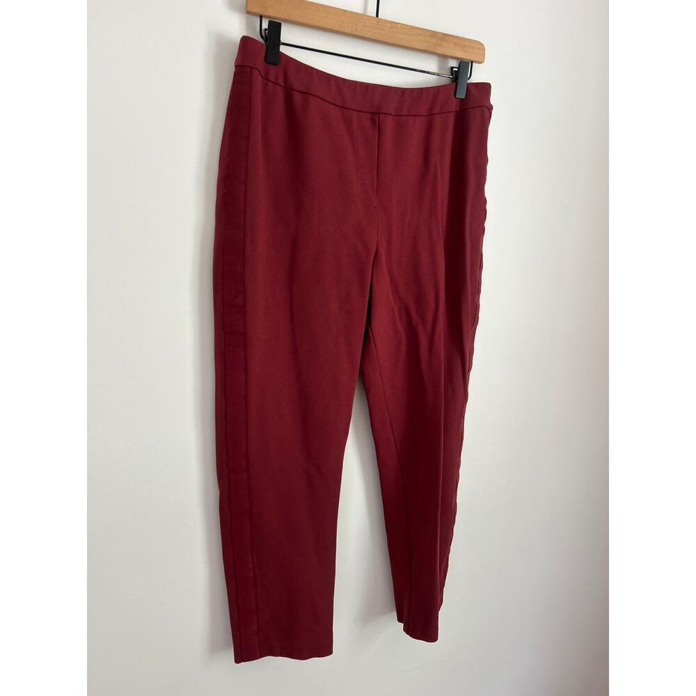 Joan Rivers Burgundy Slim Ankle Pants Women’s Size M Casual Stretch Comfort - Picture 2 of 6